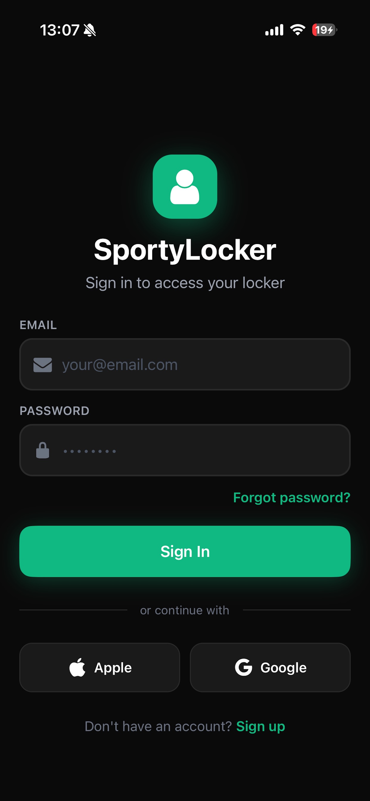 Screenshot 1 of SportyLocker