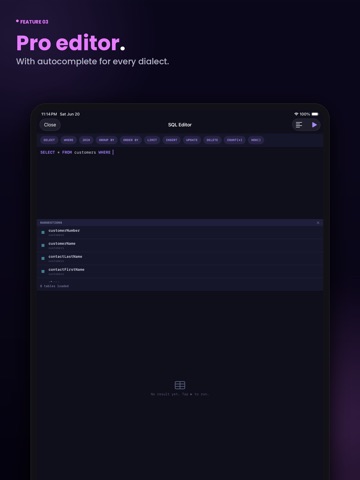 MagicSQL - SQL Client & Editor iPad screenshot