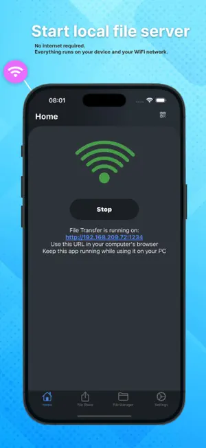 WiFi File Transfer: TECHPRD screenshot 1