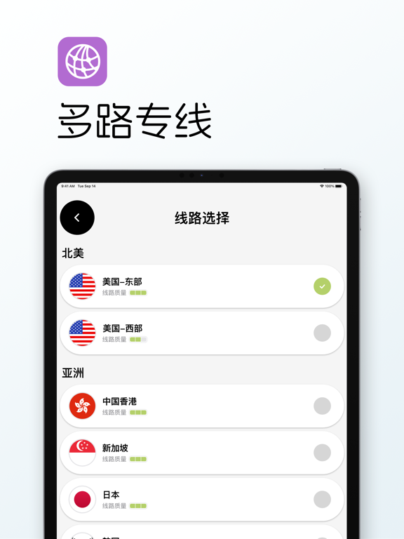绿叶加速器-VPN全球网络加速 iPad screenshot 2 - Productivity app