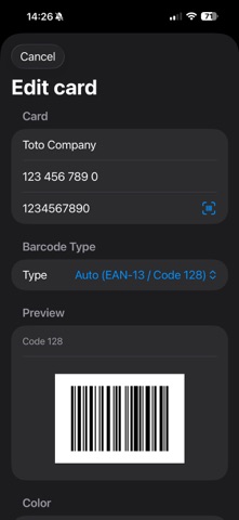 Loyalty Card Keeper screenshot