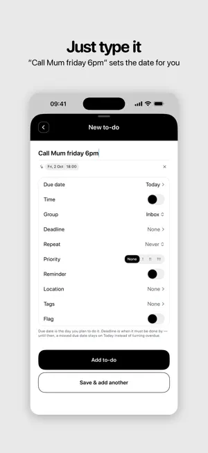 B&W To-Do screenshot 2