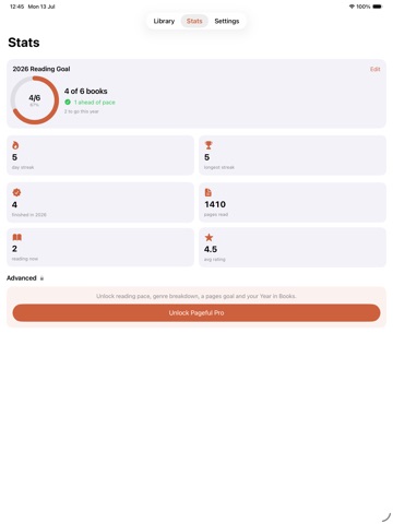 Pageful – Reading Tracker iPad screenshot