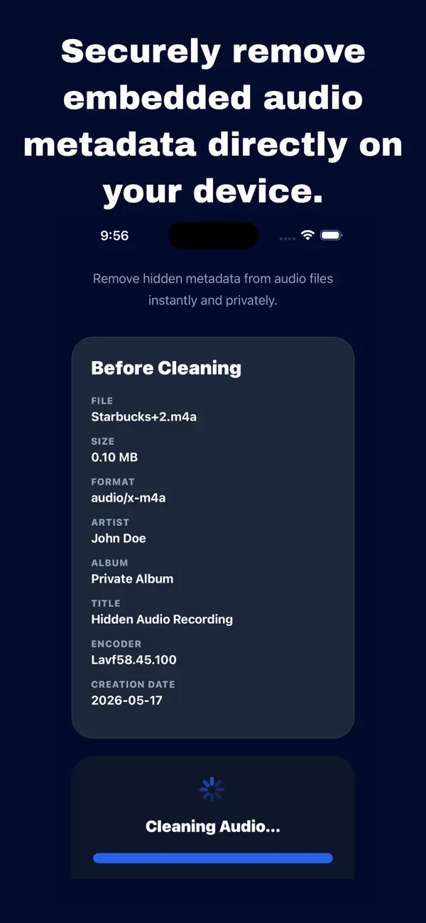 Screenshot #3 pour Audio Metadata Cleaner