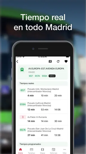Captura de pantalla de Transporte Madrid Y TTP en iPhone 8
