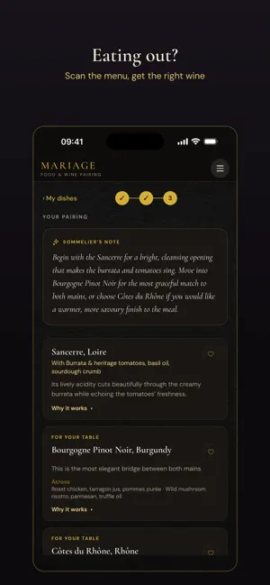 Mariage — Food & Wine Pairing screenshot 1