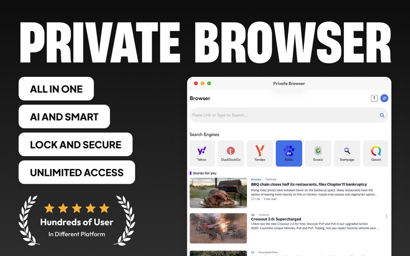 Private Browser,Locked : dip iPhone screenshot