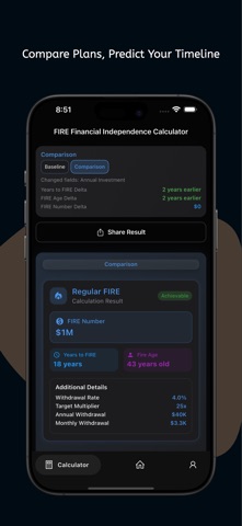Fire Path – FIRE Calculator iPhone screenshot