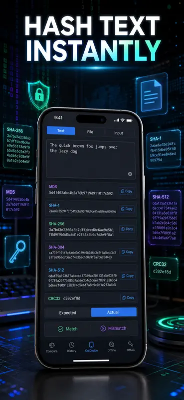 Hash Calculator: MD5 SHA CRC32 screenshot 1 of 10