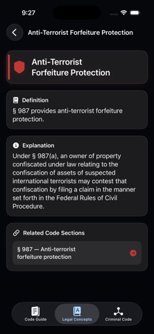 United States Criminal Code iPhone screenshot