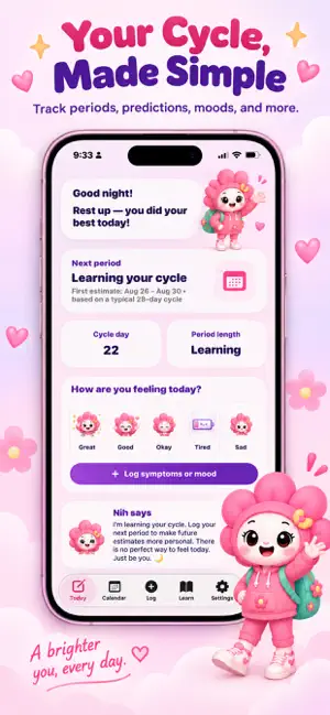 NYMELLI: Teen Period Tracker screenshot 1
