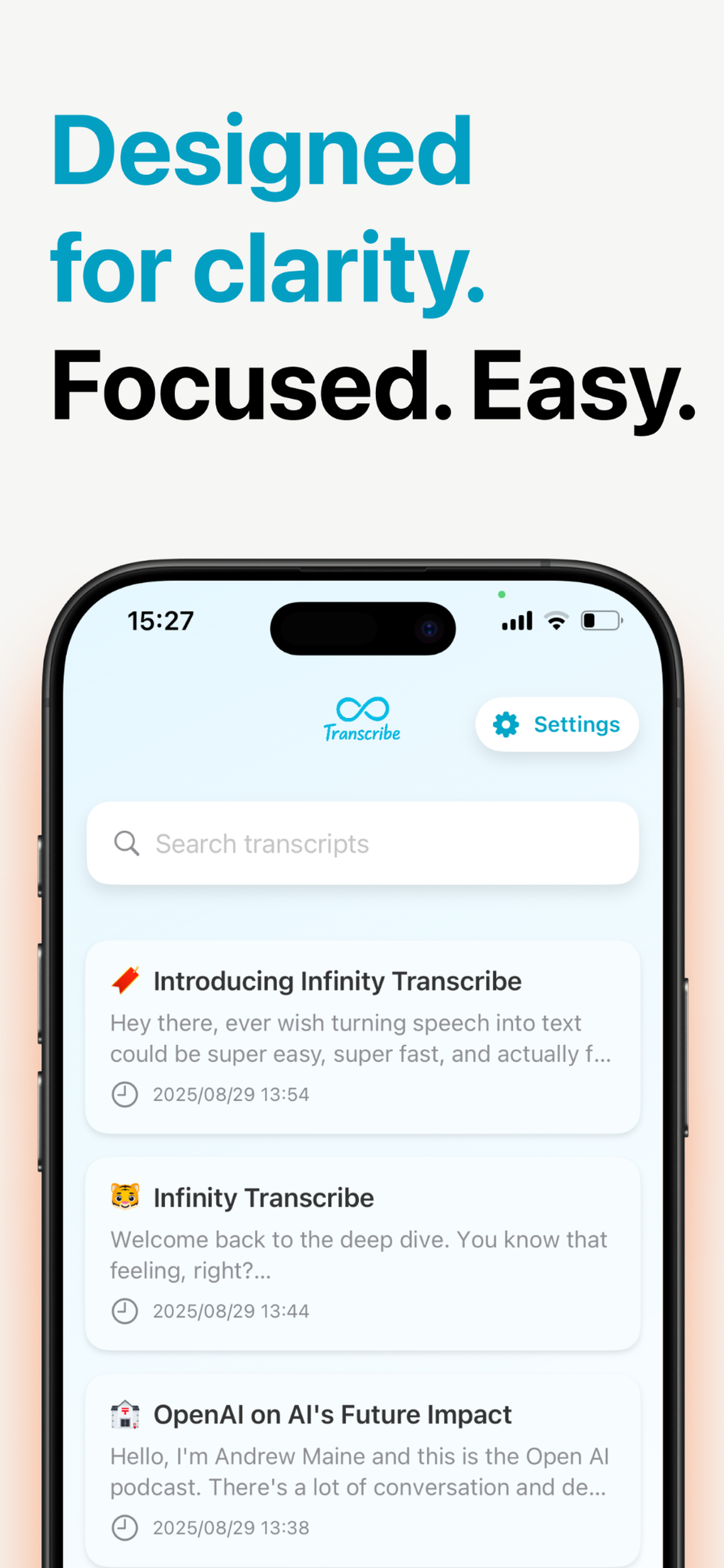 Infinity Transcribe Recorder
