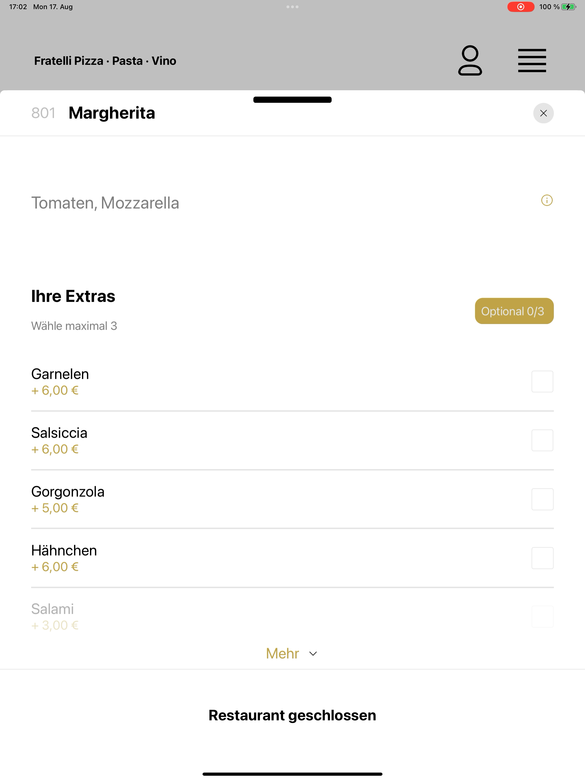 Fratelli Pizza · Pasta · Vino screenshot 16