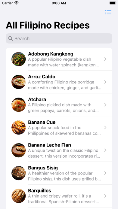Filipino Food Recipes Offline Screenshot
