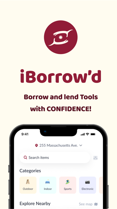 iBorrow’d: Borrow & Lend Tools iPhone screenshot 1 - Shopping app