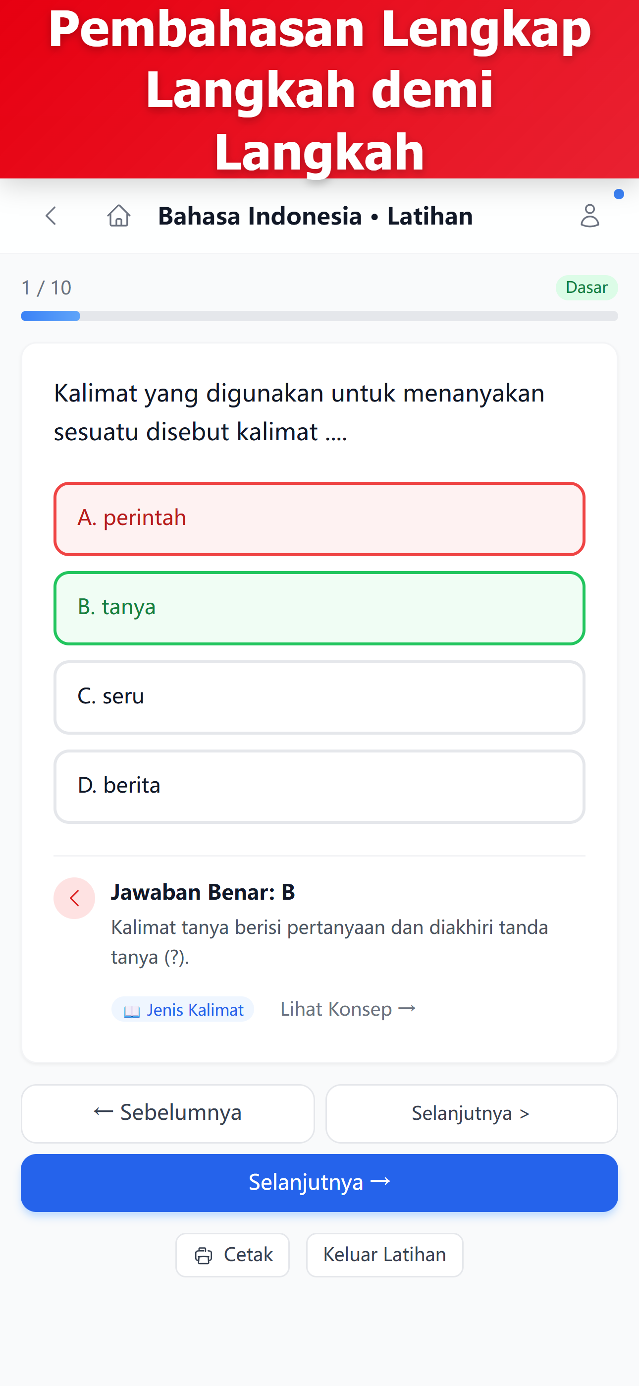 Belajar Ujian Indonesia screenshot 5