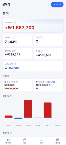 공모아 : 공모주 청약 기록·손익 screenshot