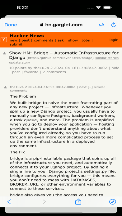 Hacker Read iPhone screenshot 5 - Developer Tools app