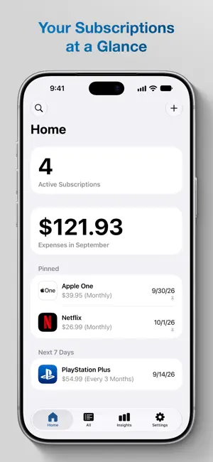 Subscriptions: Manage Subs screenshot 1