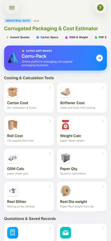 Corrugated Carton Costing screenshot 1 of 10