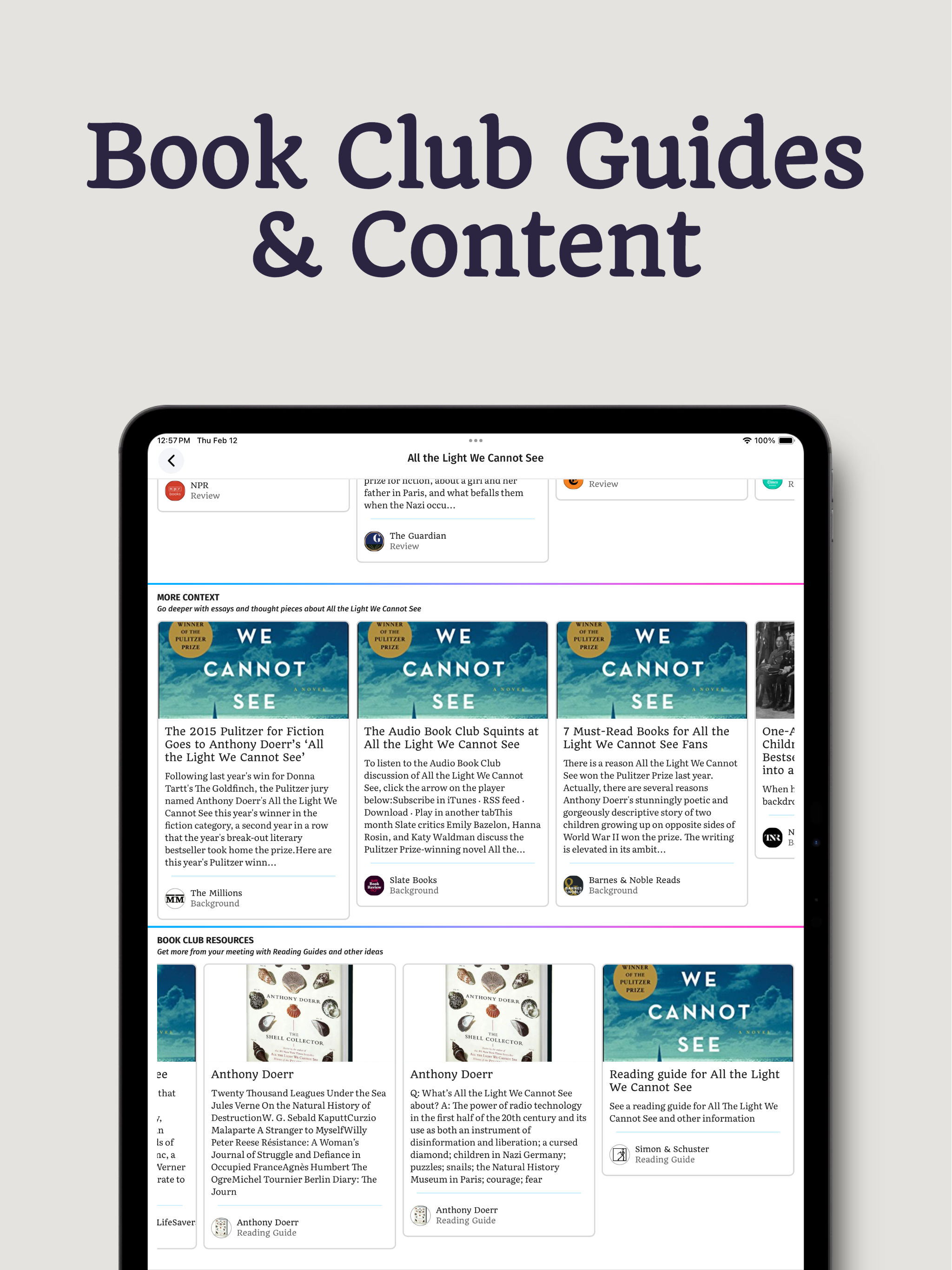 Bookship: a virtual book club