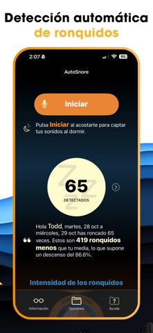 AutoSnore: Grabador ronquido App Store preview screenshot 2