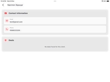 GFS CRM iPad screenshot