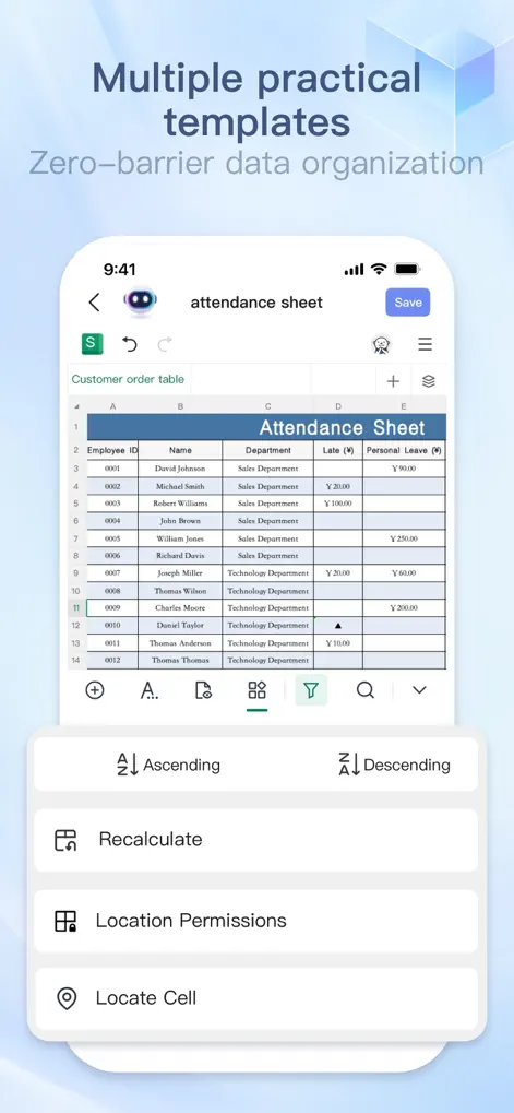 XLSX Spreadsheet-Sheets Editor - Productivity App | MWM