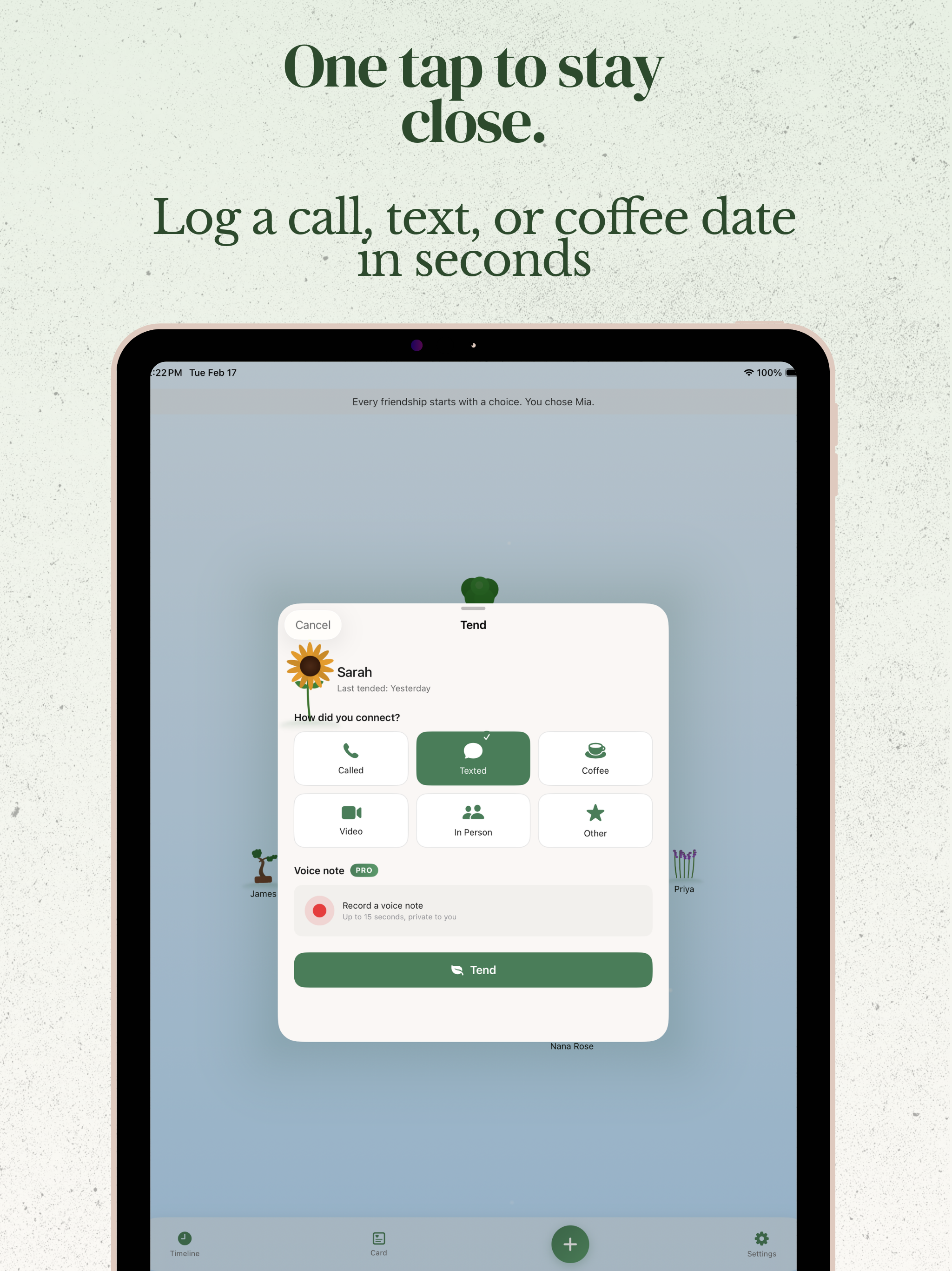 Tended: Friendship Tracker CRM screenshot 8