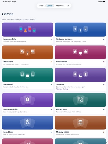 Memory Daily: Brain Games iPad screenshot