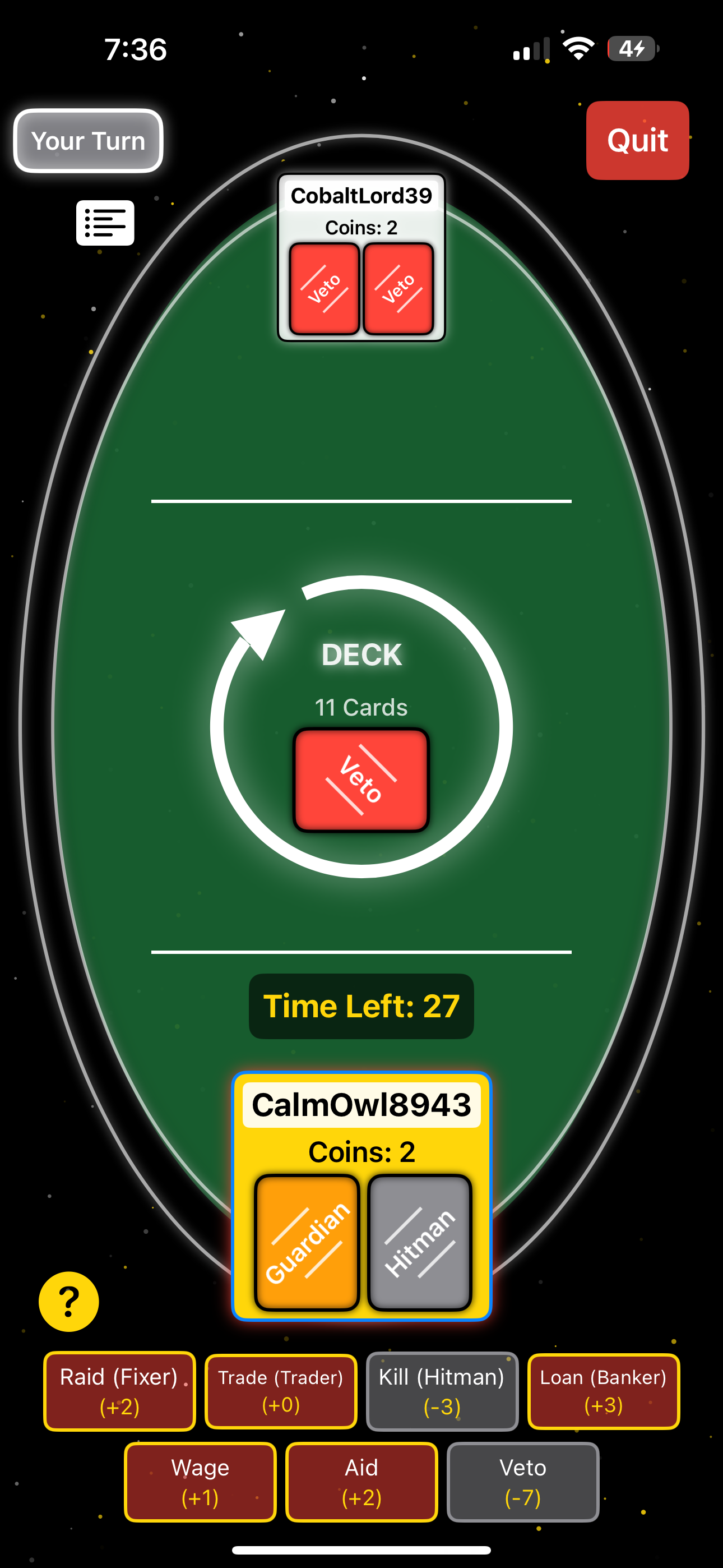 The Veto Game