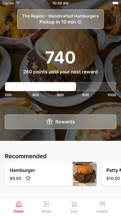 The Region Burgers iPhone screenshot 1 - Food & Drink app