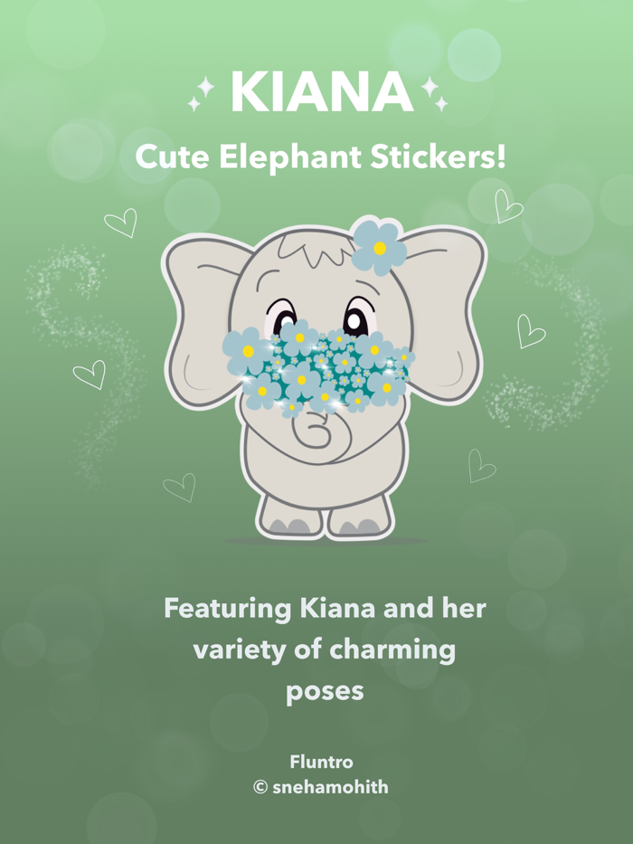 Cute Elephant Stickers - Kiana