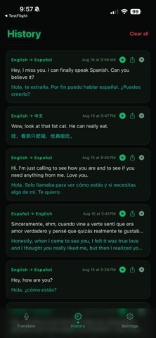 Voce Translator iPhone screenshot