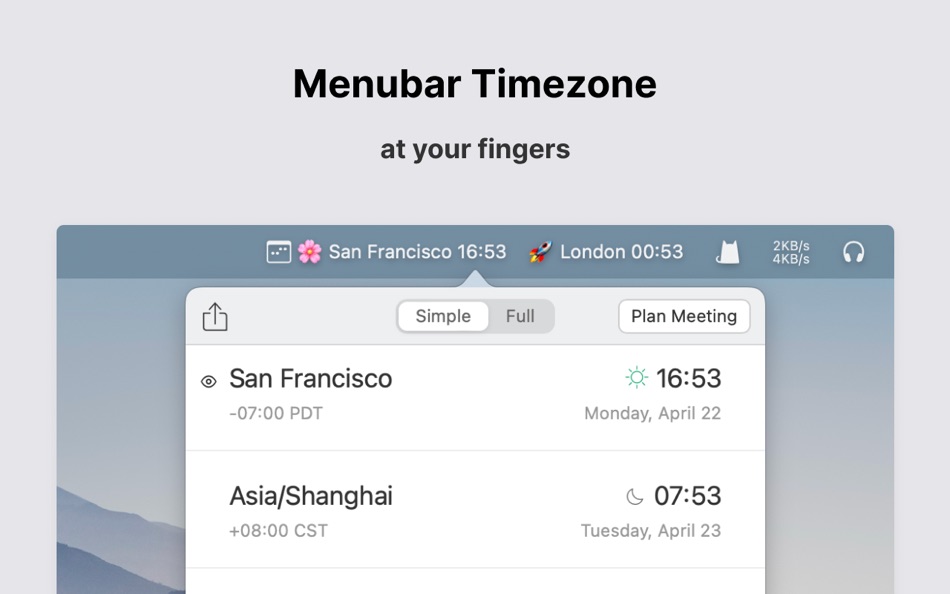 Zonerly - menubar timezone - 1.4.11 - (macOS)