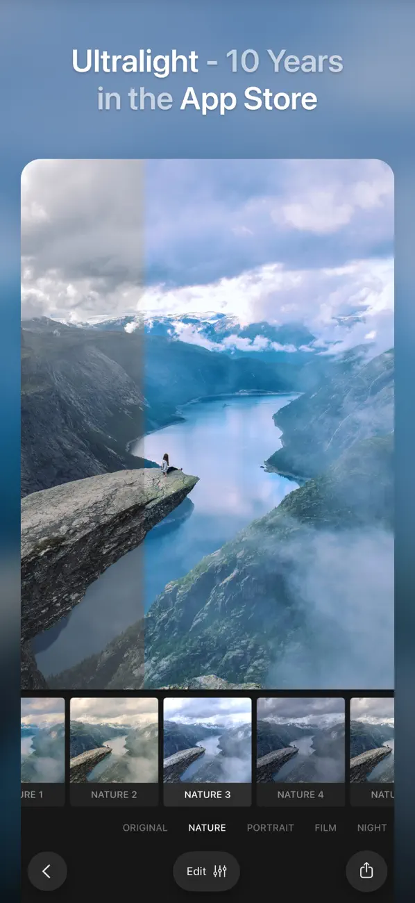 #1. Ultralight: Photo Video Editor (iOS) 由: Uova Oy