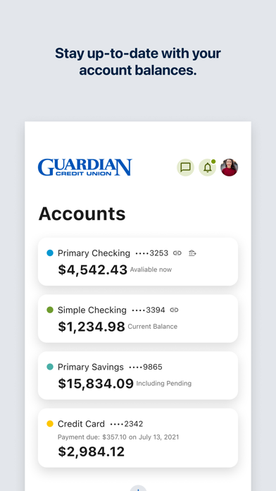 Guardian Credit Union Alabama iPhone screenshot