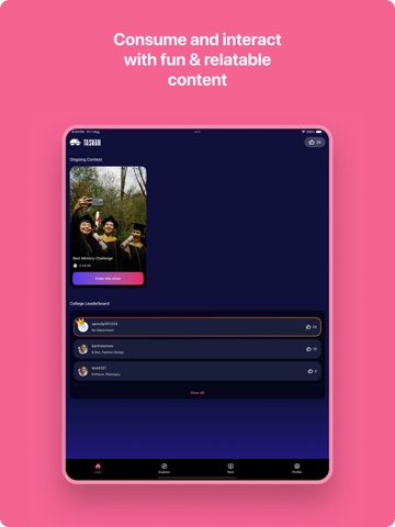 Tashan- Join Campus Contests iPad screenshot