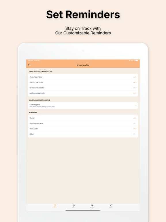 Selin: Your Period Tracker iPad screenshot 4 - Health & Fitness app