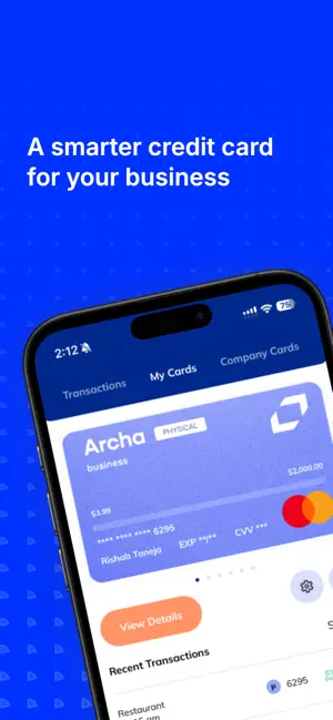 Archa: Business credit cards screenshot 1