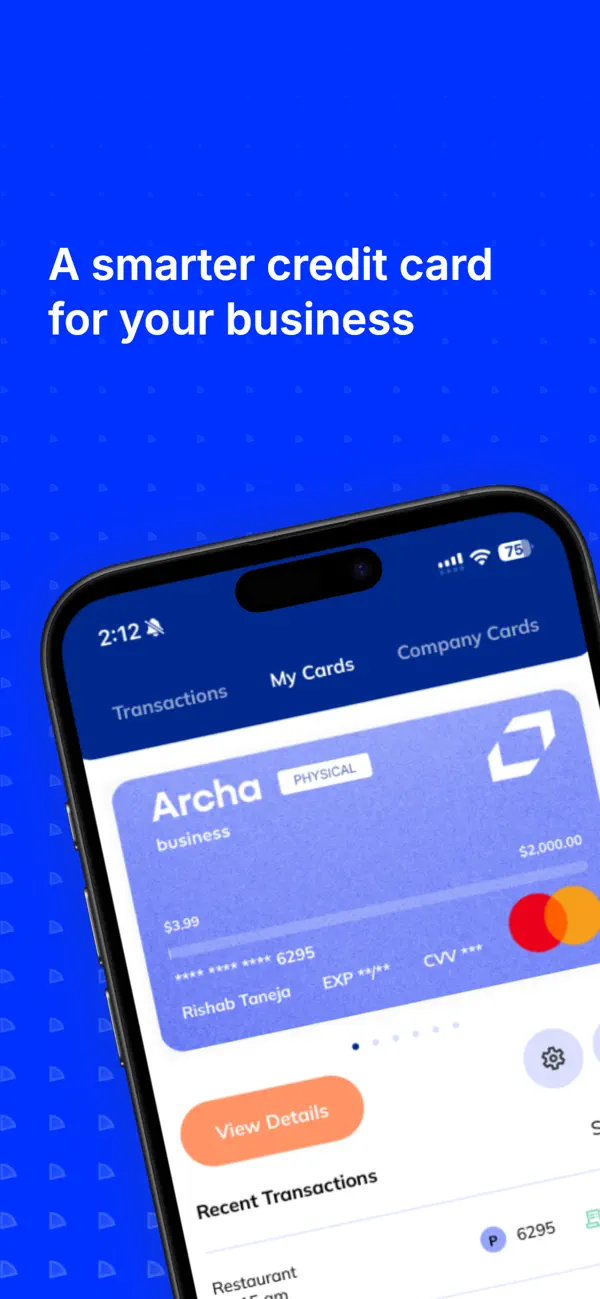 Screenshot #1 pour Archa: Business credit cards