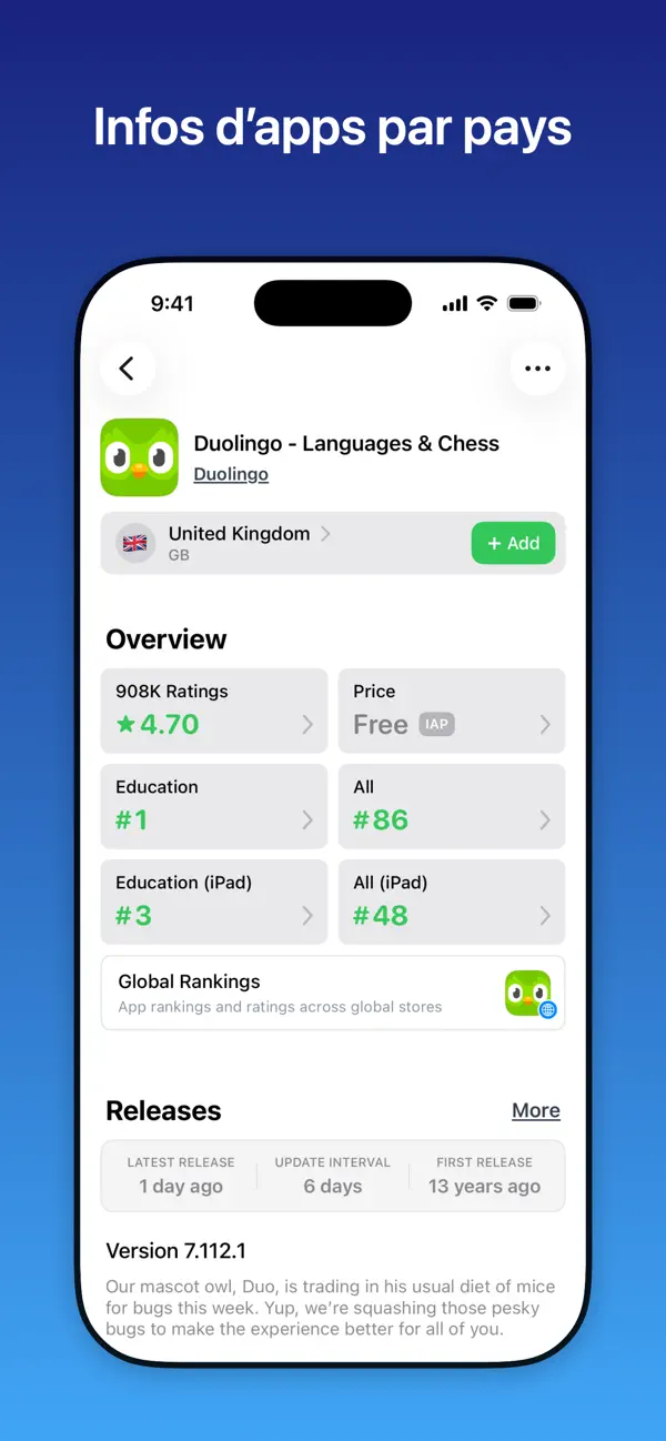 Screenshot #3 pour Appboard: Classement App Store