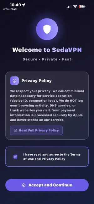 SedaVPN screenshot 2
