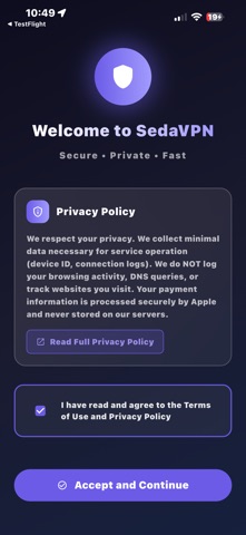 SedaVPN iPhone screenshot