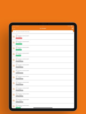 Mutlu ERP iPad screenshot