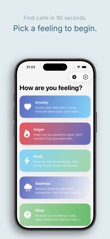 CalmAid: Anxiety Breathing iPhone screenshot