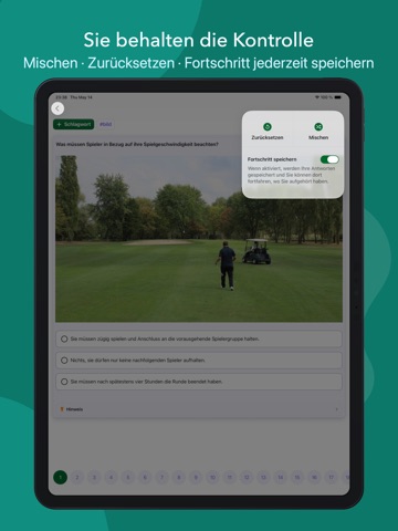 DGV Platzreife Golf Regelquiz iPad screenshot