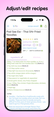 bite cookbook screenshot