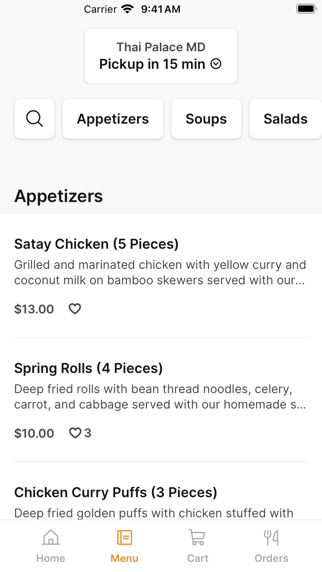 Thai Palace iPhone screenshot 2 - Food & Drink app