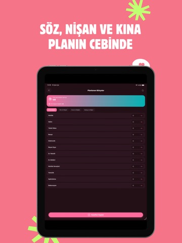Çeyiz Listesi | Eşinle Planla iPad screenshot